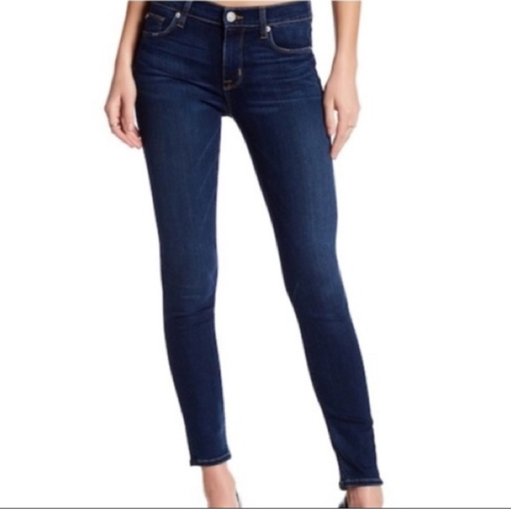 Hudson Nico Mid-Rise Super Skinny Ankle stretch dark denim ankle Jeans sz 28